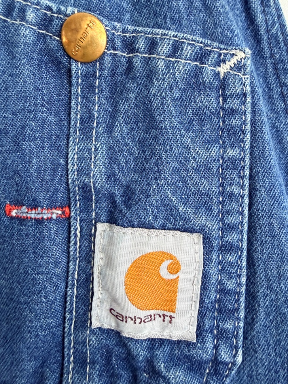 Carhartt Denim Bib Overalls 36x30 – Vintage Workwear Unisex Oversized Fit - Picture 6 of 12